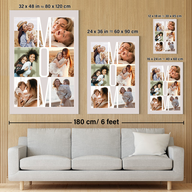 Mom Photo Collage Canvas Wall Art Custom 6 Pictures