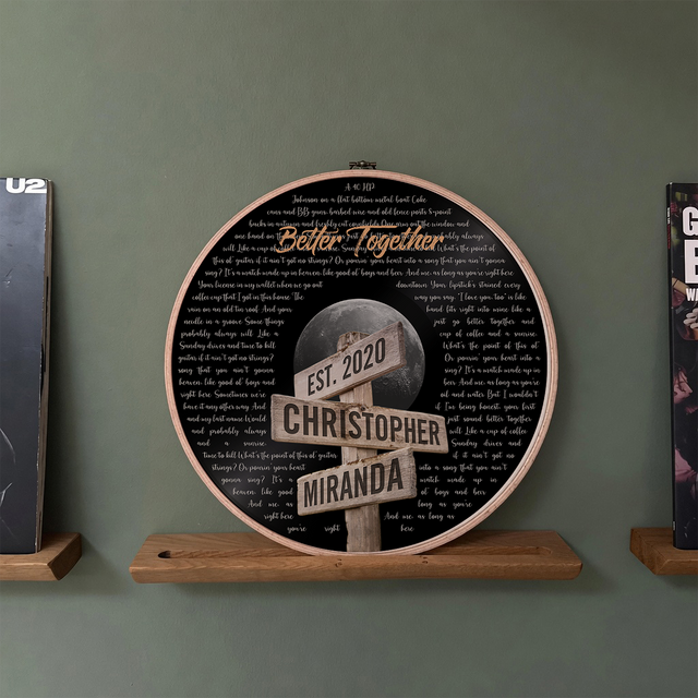 Personalized Song Lyrics Vinyl Record - Framed Round Wall Art - TONI02