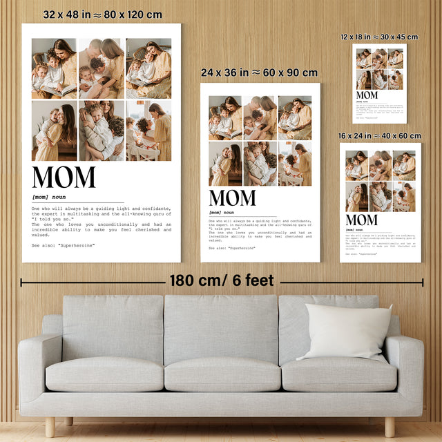Custom Mom Definition Photo Collage Canvas Wall Art