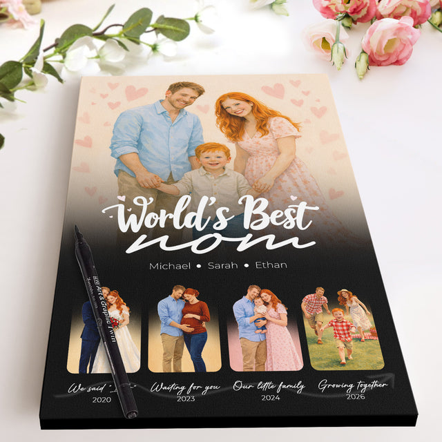 Personalized World’s Best Mom Canvas, Mother’s Day Gift