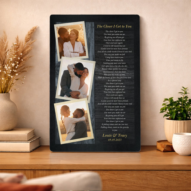 Personalized Photo Collage & Song Lyrics Metal Print