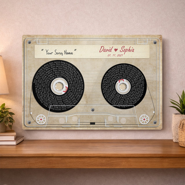 Personalized Cassette Tape Song Lyrics Metal Print