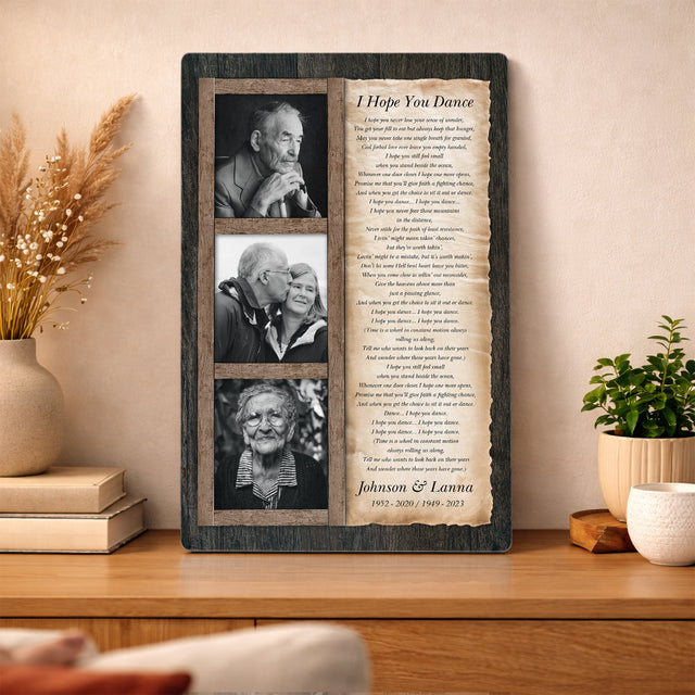 Personalized Memorial Photo Collage & Song Lyrics Metal Print