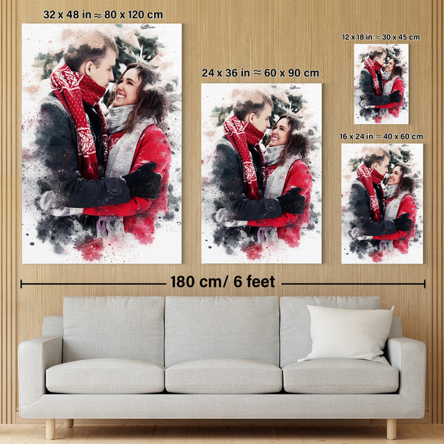 Custom Couple Portrait Canvas