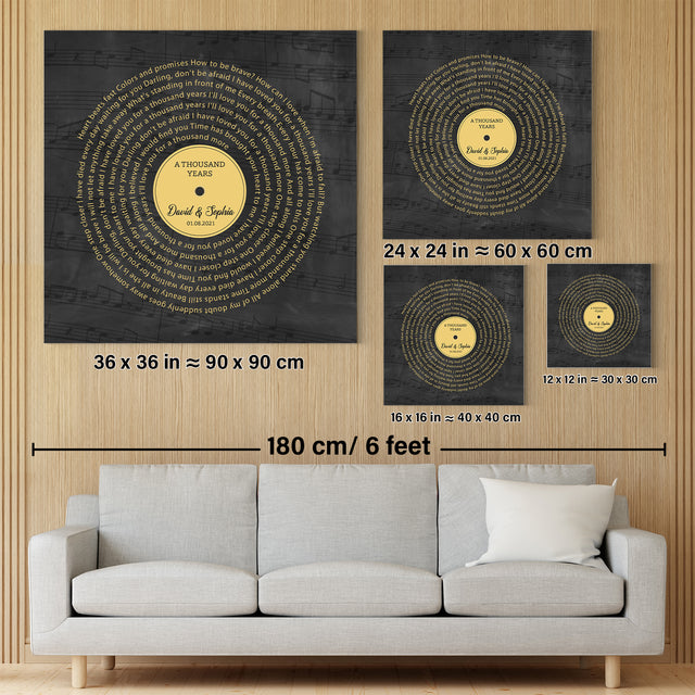 Custom Song Lyrics, Customizable Song Name And Text Canvas