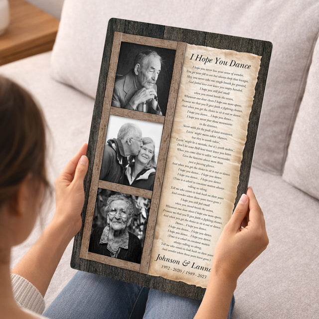 Personalized Memorial Photo Collage & Song Lyrics Metal Print