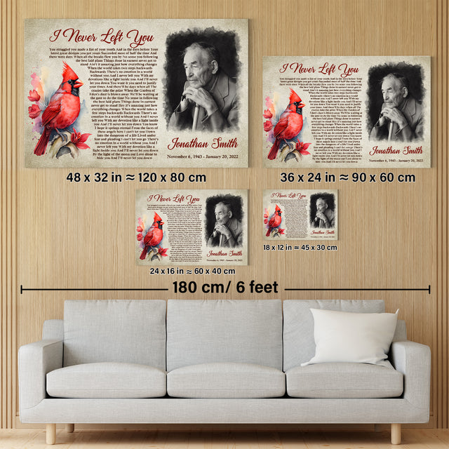 Personalized Cardinal Memorial Canvas, Custom Song Lyrics And Photo