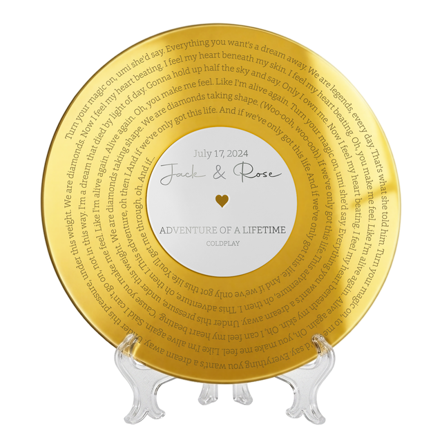 Personalized Wedding Song Lyrics Acrylic Sign with Couple Names