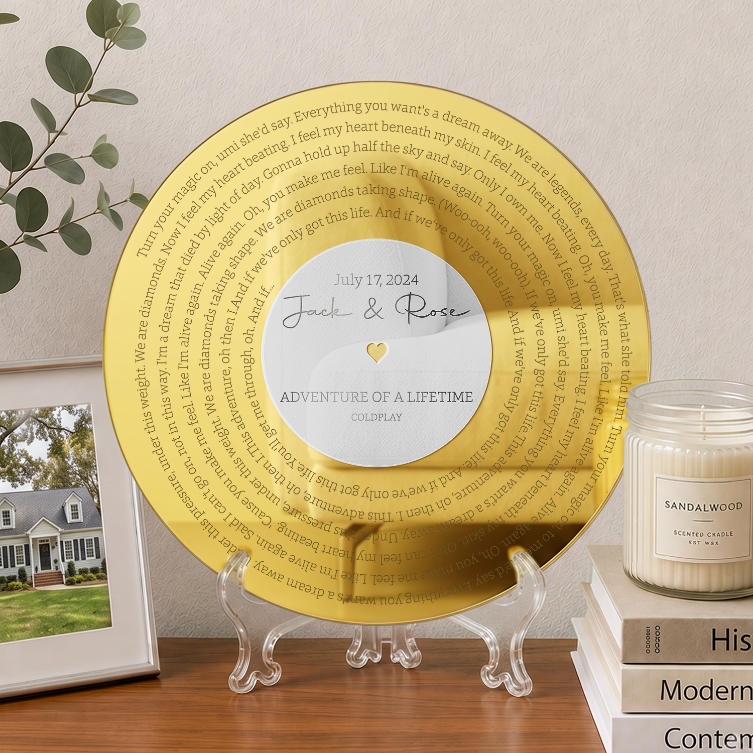 Personalized Wedding Song Lyrics Acrylic Sign with Couple Names