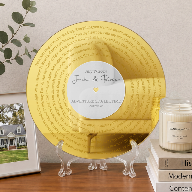 Personalized Wedding Song Lyrics Acrylic Sign with Couple Names