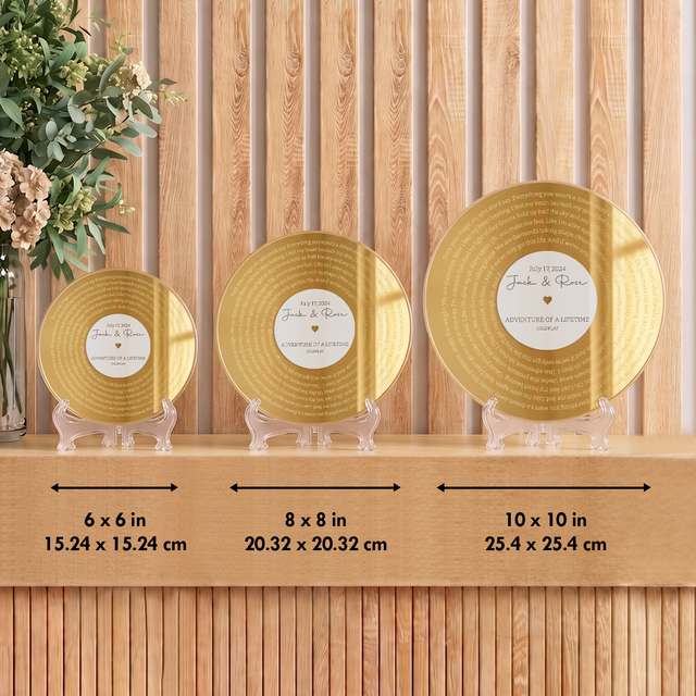 Personalized Wedding Song Lyrics Acrylic Sign with Couple Names