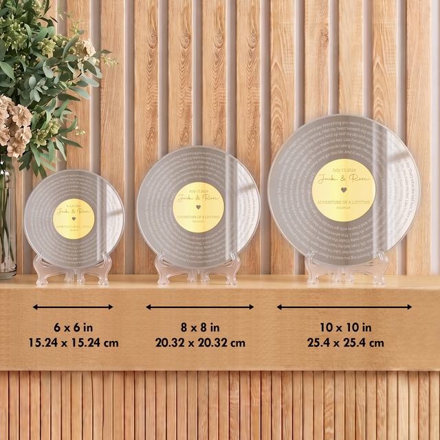 Personalized Wedding Song Lyrics Acrylic Sign with Couple Names