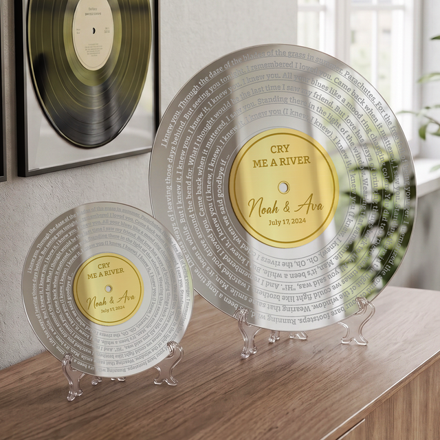 Custom Song Lyrics Mirror Acrylic Sign, Romantic Anniversary Gift