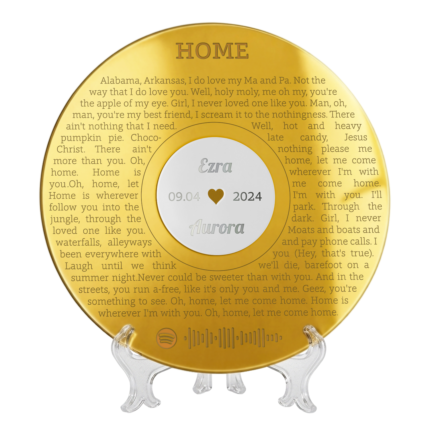 Personalized Love Song Lyrics Sign with Names & Anniversary Date