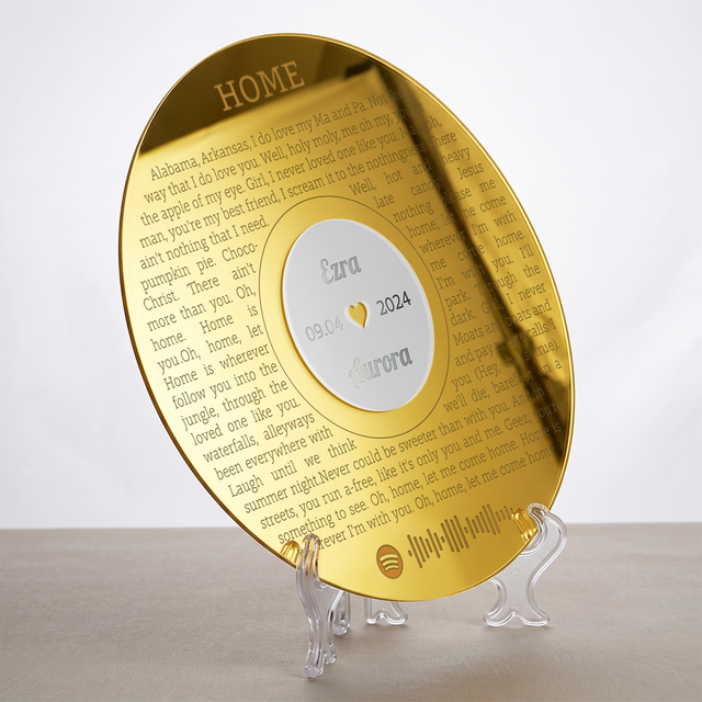 Personalized Love Song Lyrics Sign with Names & Anniversary Date