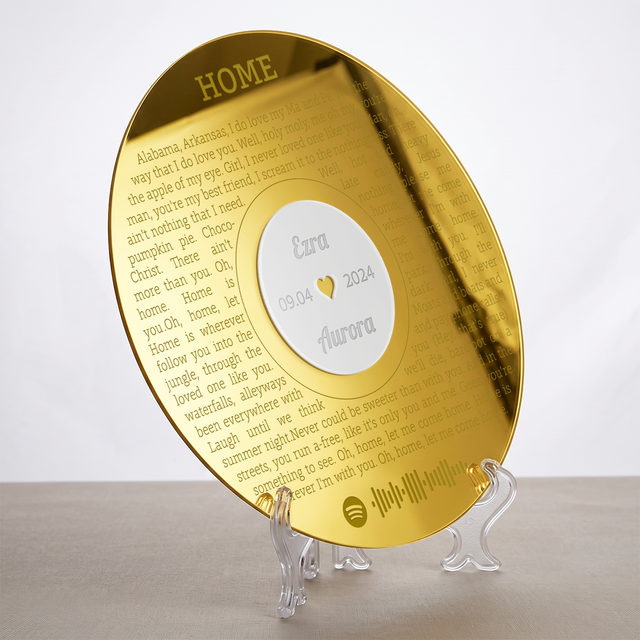 Personalized Love Song Lyrics Sign with Names & Anniversary Date