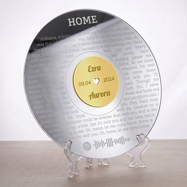 Personalized Love Song Lyrics Sign with Names & Anniversary Date