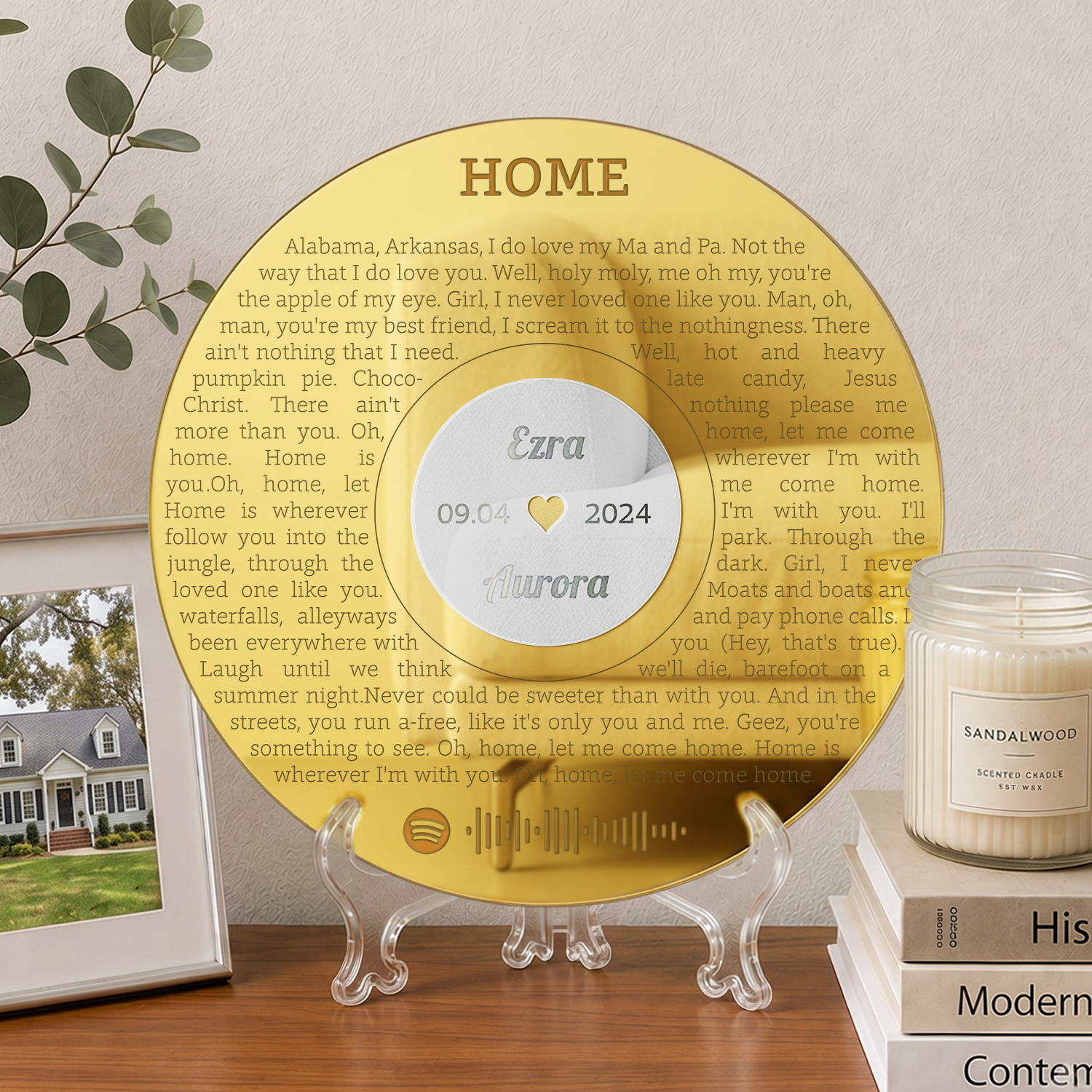 Personalized Love Song Lyrics Sign with Names & Anniversary Date