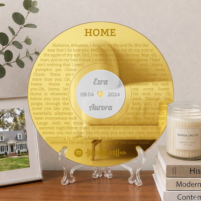Personalized Love Song Lyrics Sign with Names & Anniversary Date