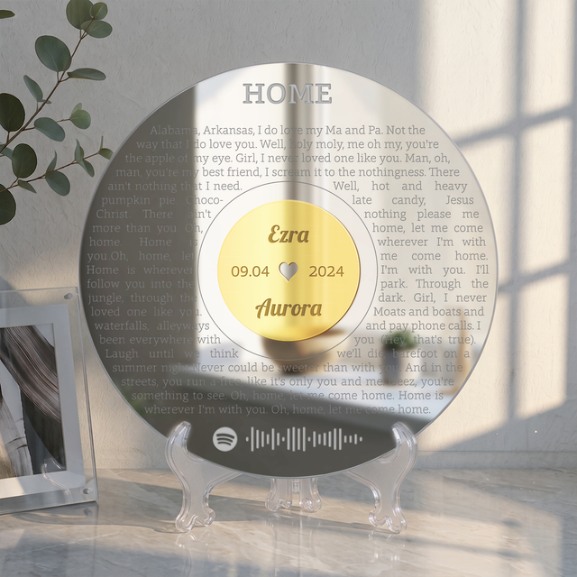 Personalized Love Song Lyrics Sign with Names & Anniversary Date