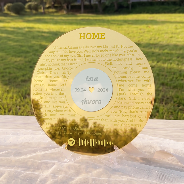 Personalized Love Song Lyrics Sign with Names & Anniversary Date