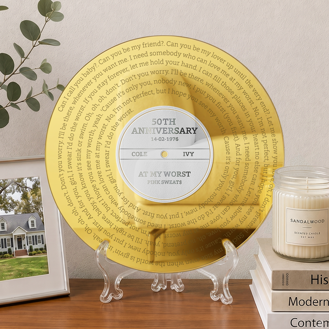 Custom Couple Song Lyrics Acrylic Sign, Personalized Anniversary Gift