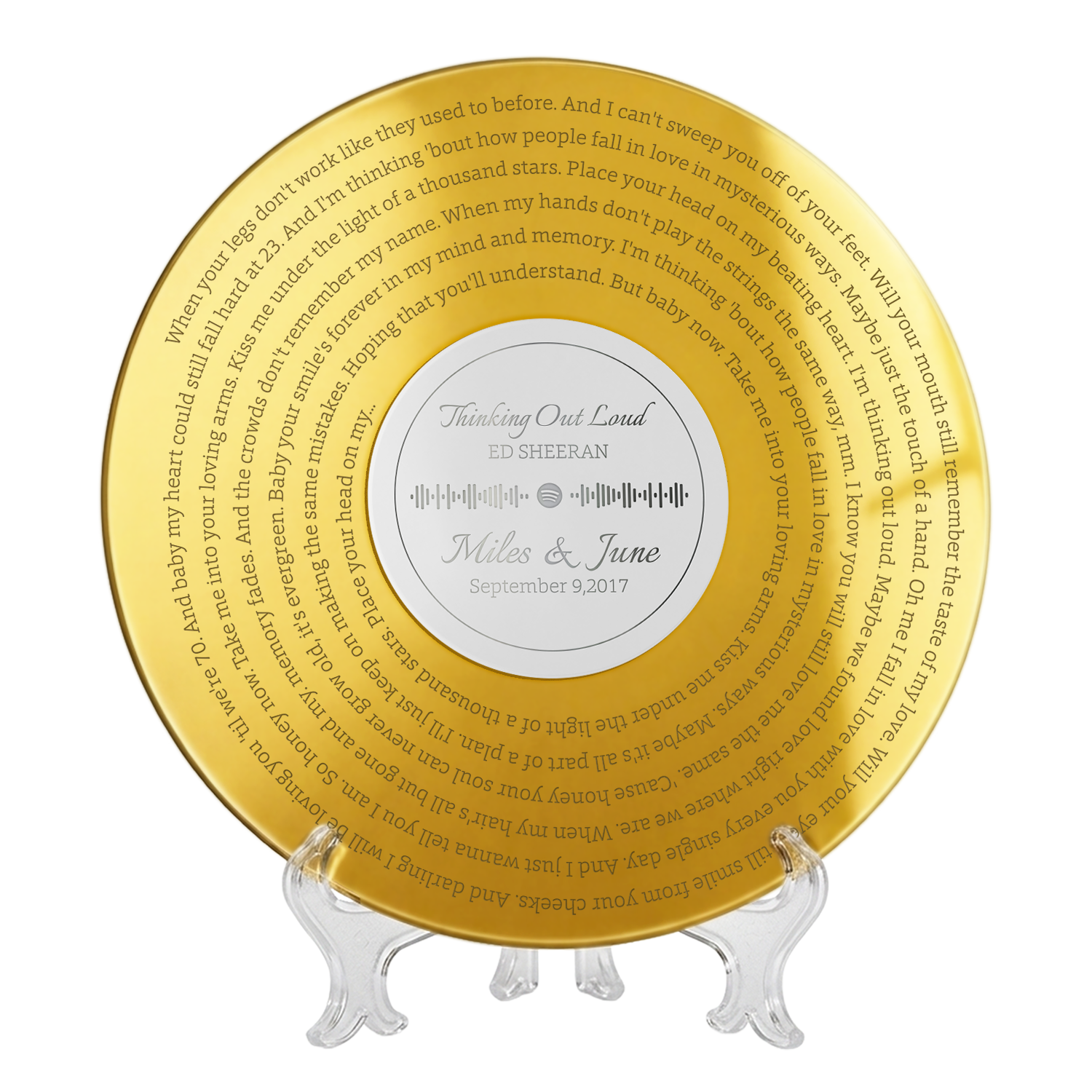 Personalized Anniversary Song Lyrics Sign, Custom Name & Date Gift