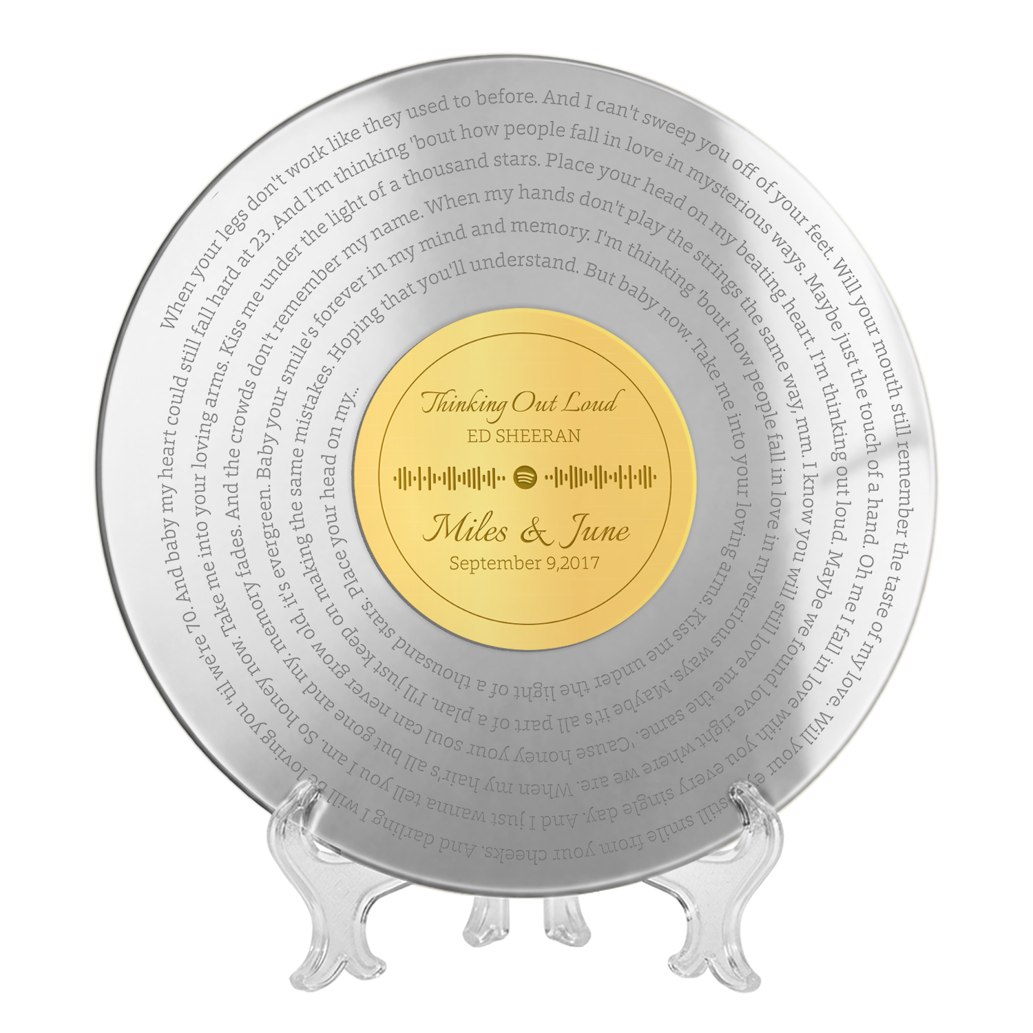 Personalized Anniversary Song Lyrics Sign, Custom Name & Date Gift