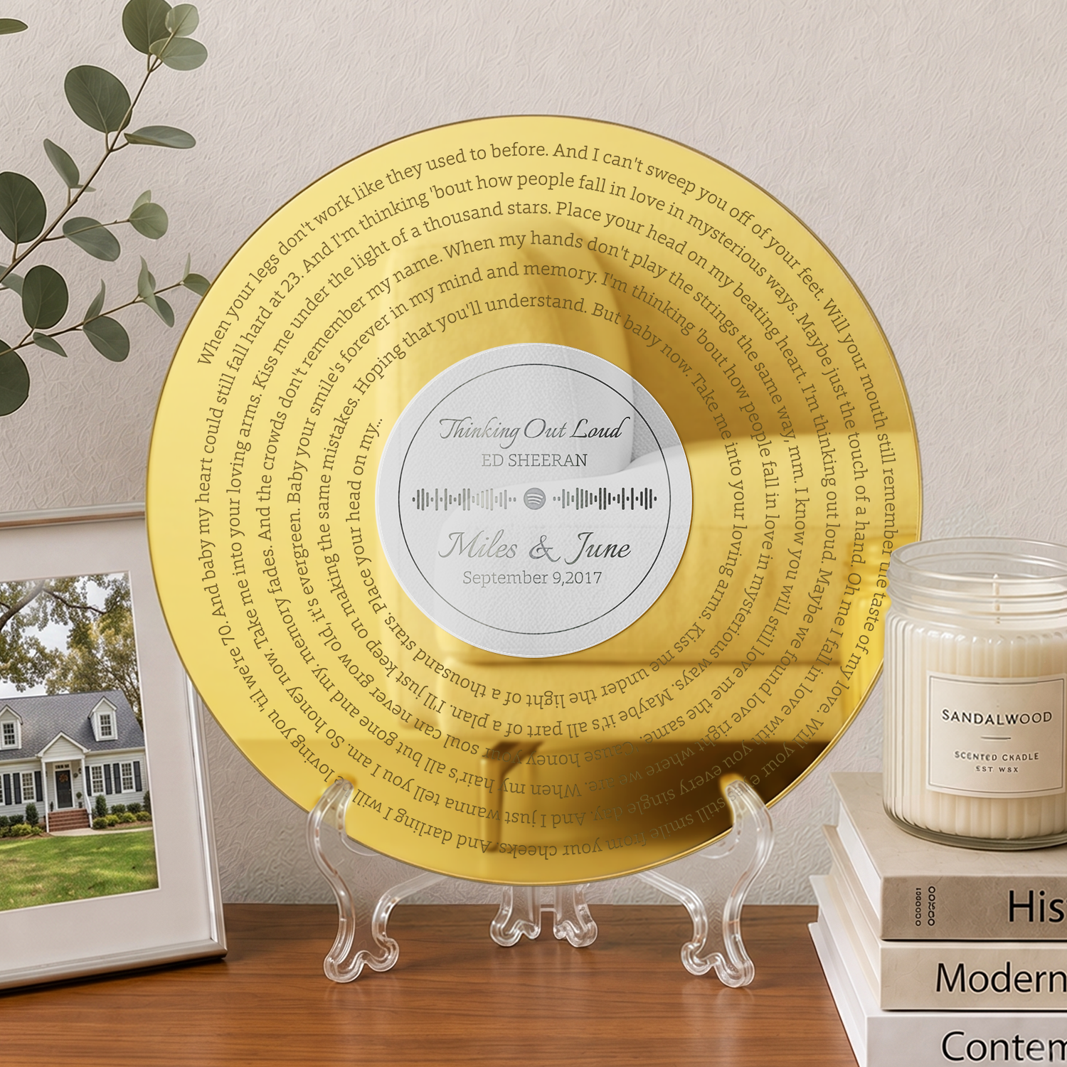 Personalized Anniversary Song Lyrics Sign, Custom Name & Date Gift