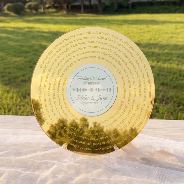 Personalized Anniversary Song Lyrics Sign, Custom Name & Date Gift