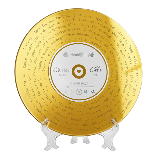 Custom Song Lyrics Acrylic Sign with Name & Date, Anniversary Gift