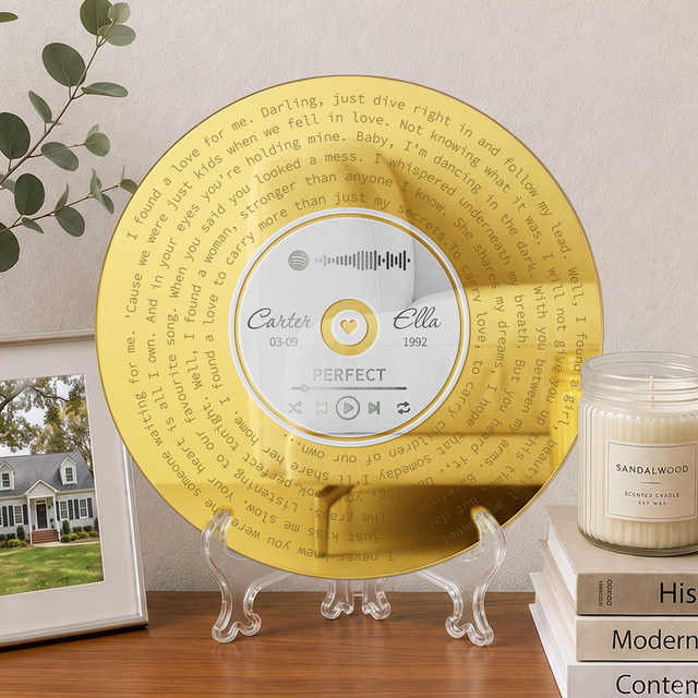Custom Song Lyrics Acrylic Sign with Name & Date, Anniversary Gift