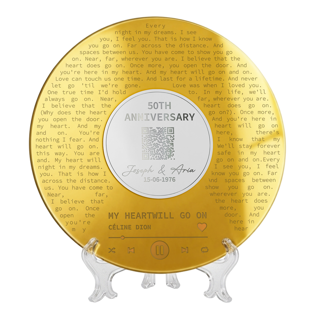 Personalized Song Lyrics Acrylic Sign, Custom Anniversary Gift