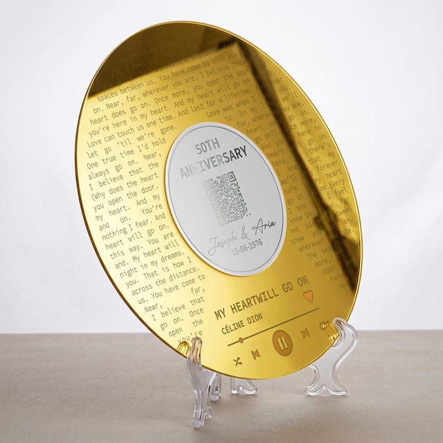 Personalized Song Lyrics Acrylic Sign, Custom Anniversary Gift