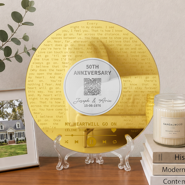 Personalized Song Lyrics Acrylic Sign, Custom Anniversary Gift