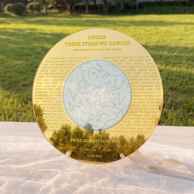 Anniversary Star Map Engraved Acrylic Sign with Custom Name & Date
