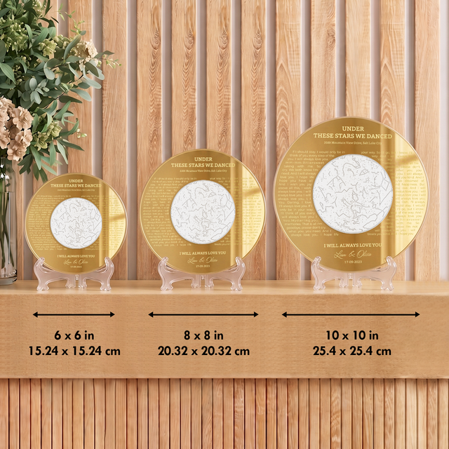 Anniversary Star Map Engraved Acrylic Sign with Custom Name & Date
