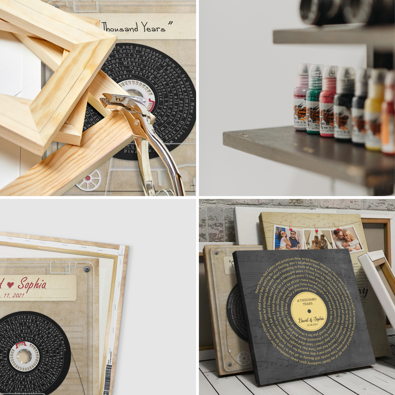 Vinyl Record Canvas Art Personalized Music Anniversary Gift