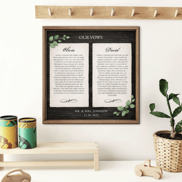 Personalized Wedding Vows 2 Layered Wooden Art KA01