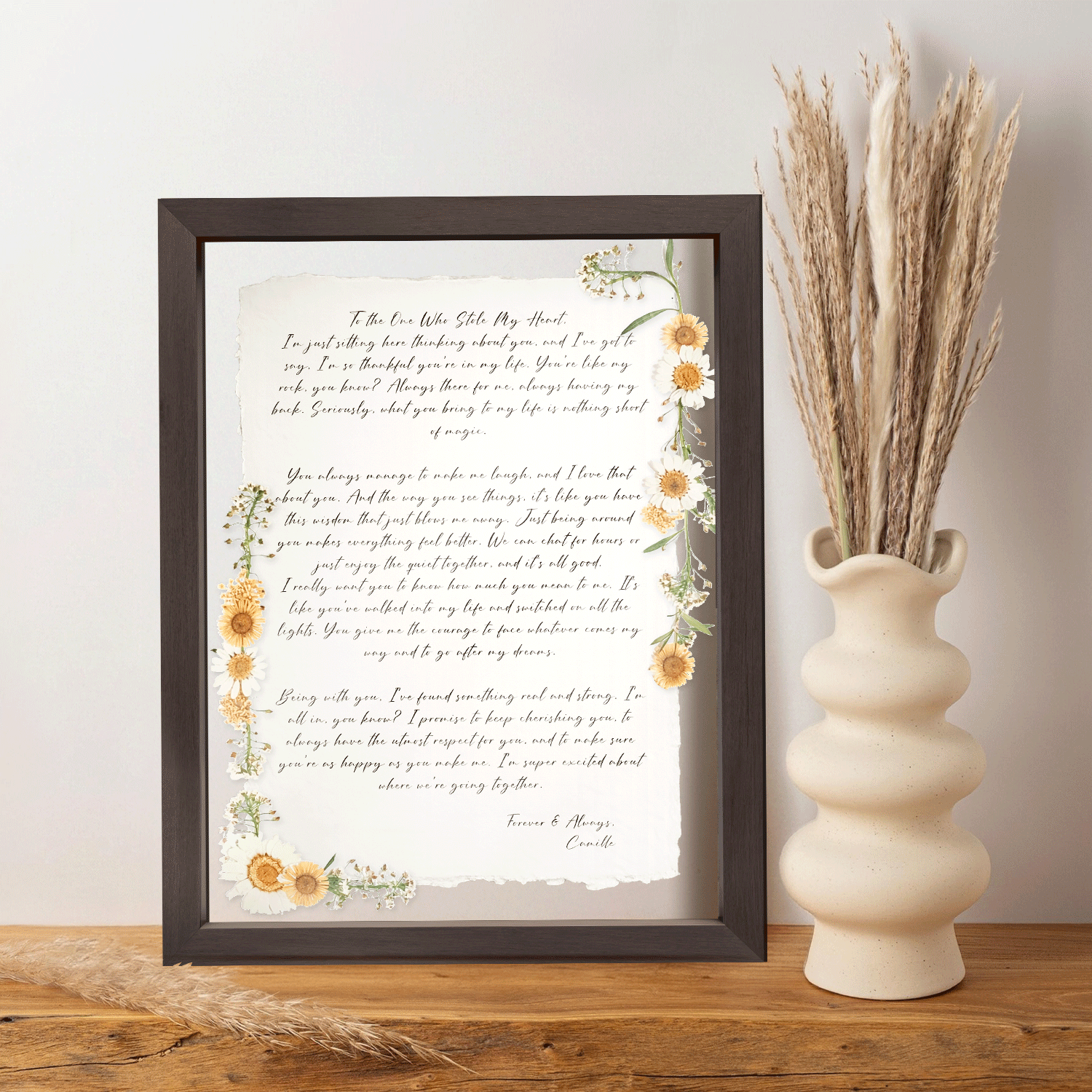 Personalized Wedding Vows 2 Layered Mix Wooden Art 8x12 inch KA03