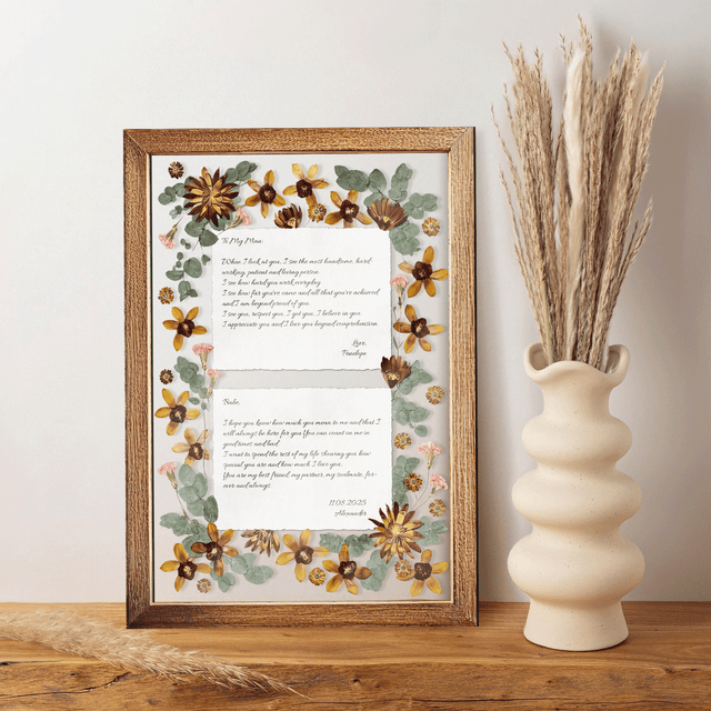 Personalized Wedding Vows 2 Layered Mix Wooden Art 8x12 inch KA06