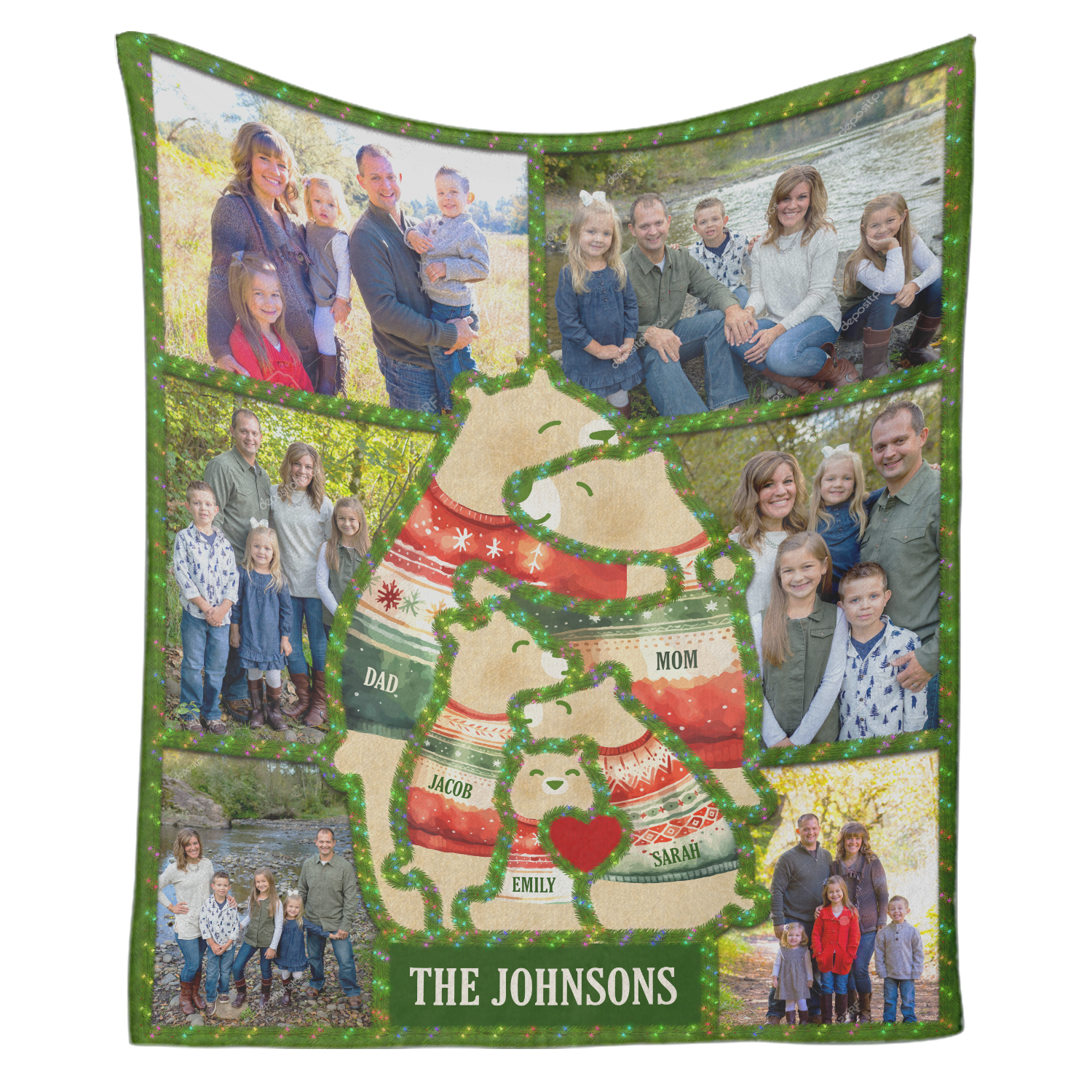 Custom Christmas Blanket, Personalize with Your Photos and Name