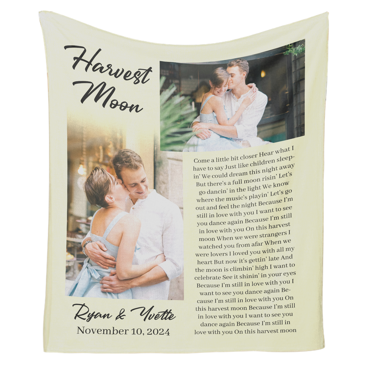 Romantic Custom Lyric Blanket