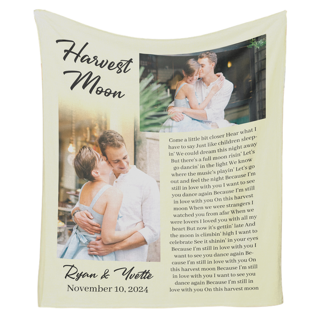 Romantic Custom Lyric Blanket