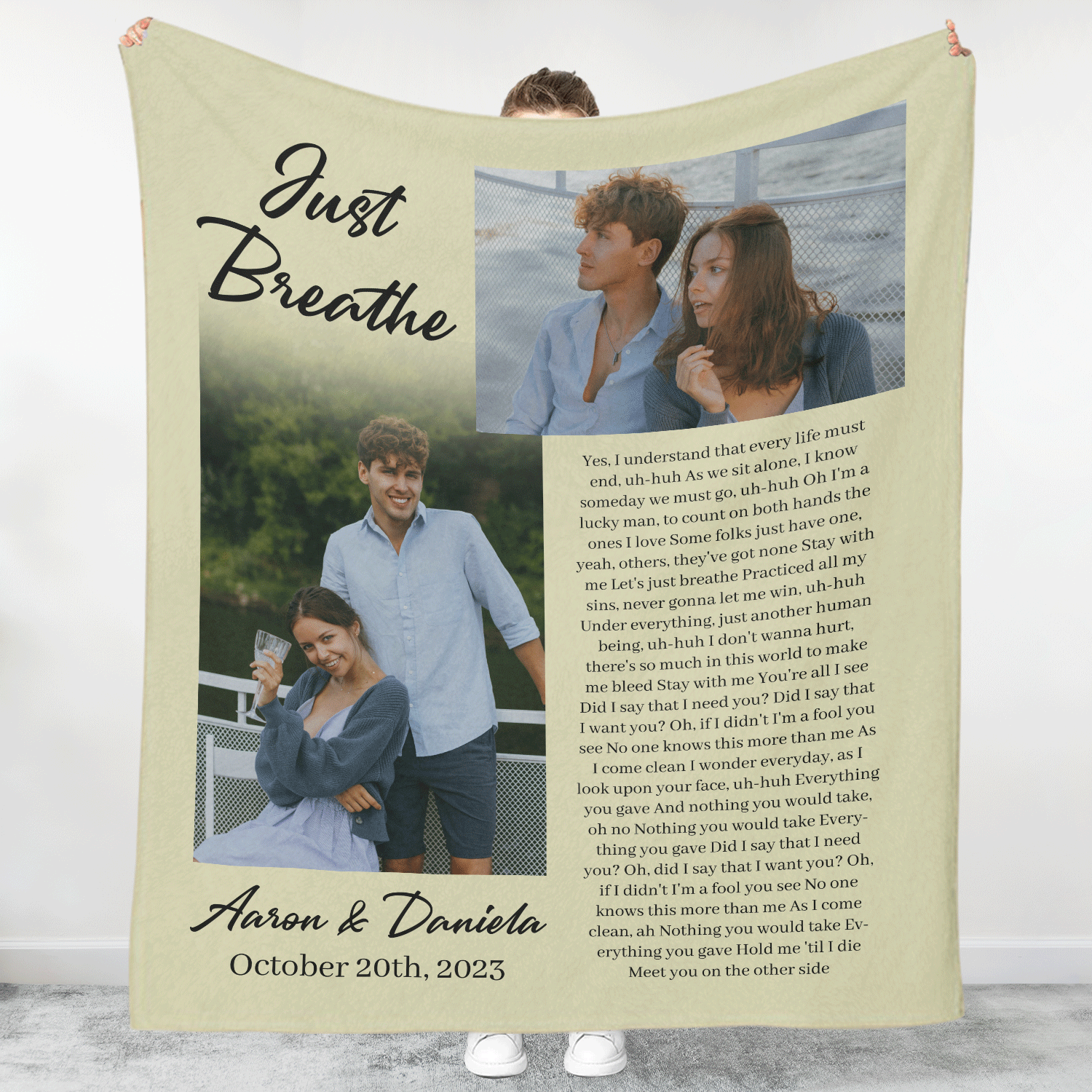 Romantic Custom Lyric Blanket