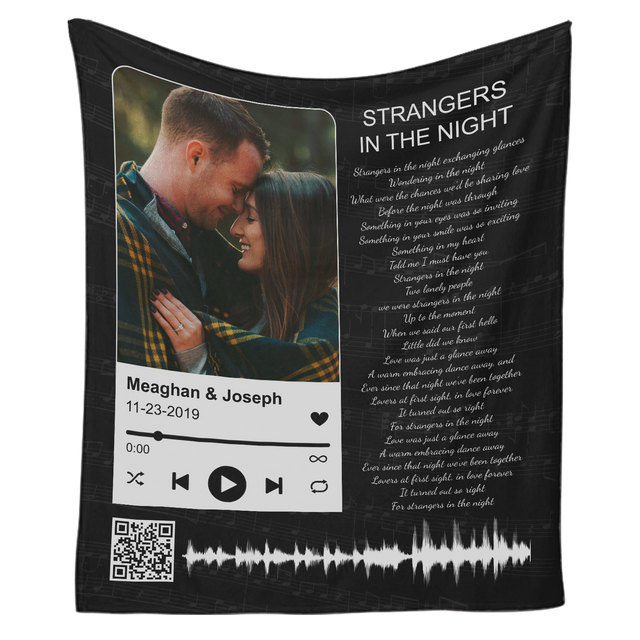 Custom Spotify with Photo, Song Lyrics Blanket