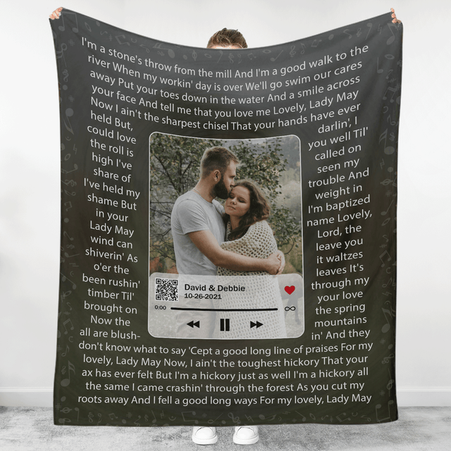 Personalized Song Lyric Blanket, Spotify Themed