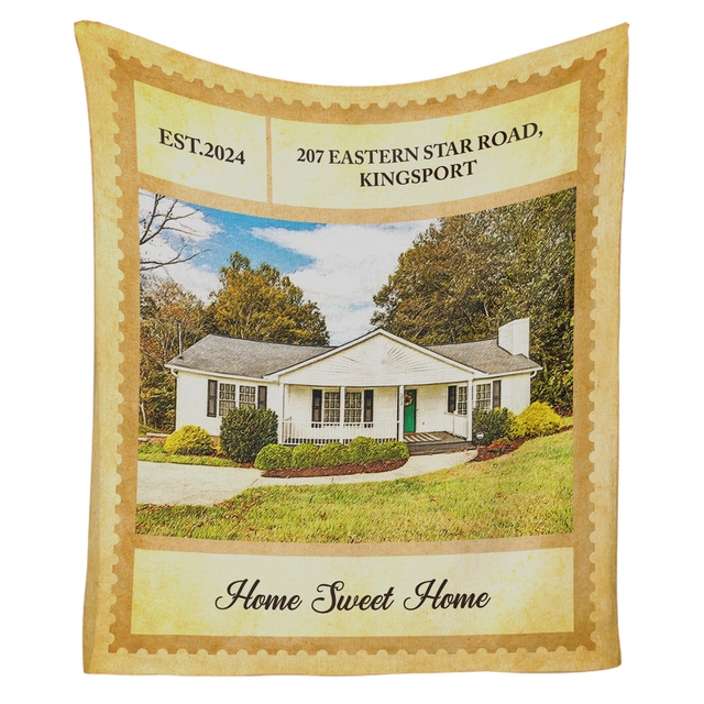 Personalized "Home Sweet Home" Watercolor Blanket