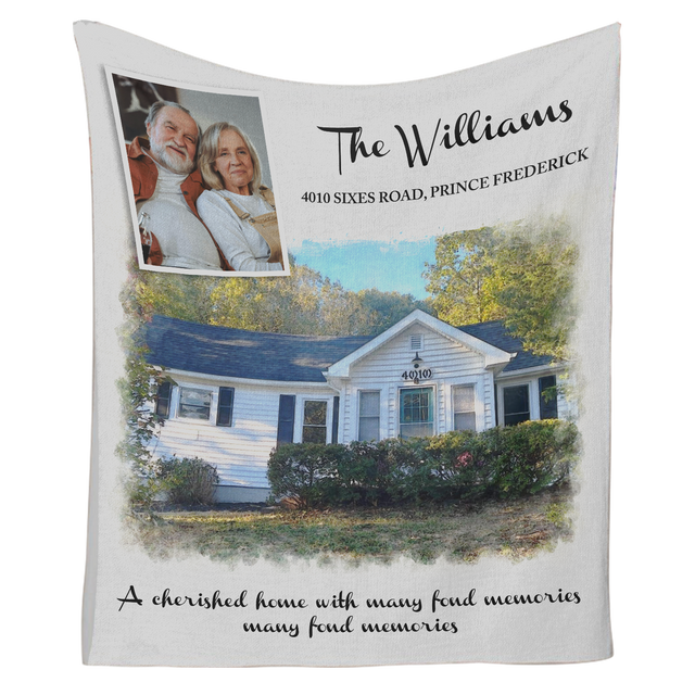 Custom Home Blanket – Photo, Family Name & Message