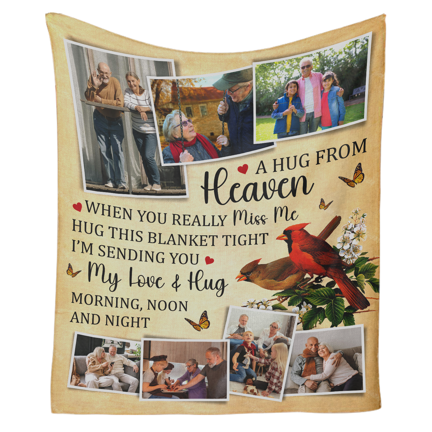 A Hug From Heaven -  Memorial Photo Collage Blanket